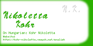 nikoletta kohr business card